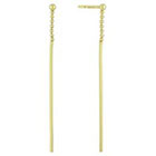 Target Gold Plated Long Stick Dangle Drop Earrings in Sterling Silver - Gold
