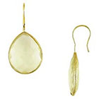 Allura 28 CT. T.W. Synthetic Lemon Quartz Hook Earrings in 22k Yellow Gold Plated Brass