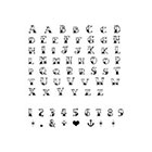 myTaT Letters Tattoo, Alphabet & Numbers Tattoo, Sailor Jerry Lettering Temporary Tattoo (Set of 2)