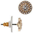 Target Round Stud Earring with Pave Accents - Gold