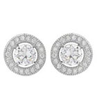 Journee Collection 1 CT. T.W. Round Cut Cubic Zirconia Pave Set Stud Earrings in Sterling Silver - Silver