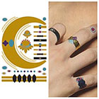 Tattify Metallic Gold Red Temporary Tattoo Wristband and Rings - 1 x A5 Sheet