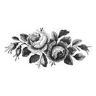 Pepper Ink Vintage Black and White Roses Temporary Tattoo
