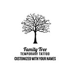 Pepper Ink custom family tree with names temporary tattoo - personalized with your names