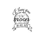 Pepper Ink I love you to the moon and back - temporary tattoo - choose your size