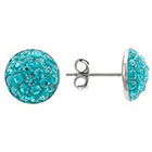 Target Sterling Silver 9mm Crystal Half Ball Stud Earrings - Turquoise