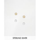 Asos Sterling Silver Pack of 2 Basic Mini Metal Ball Stud Earrings
