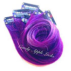 CandyAppleLocks Hair Extensions, Plum Purple, Clip in Human Hair, Ombre, Rainbow Tye Dye