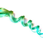 CandyAppleLocks Mint Hair Extensions, Blue Pastel STREAK Set, Human Hair, Rainbow, Ombre, Dup Dye Clip in