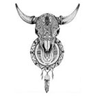 WildLifeDream Bison skull - Temporary tattoo