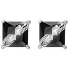 Target 3 1/2 CT. T.W. Tressa Collection Sterling Silver Square Cut CZ Prong Set Stud Earrings - Black