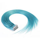 AboutHair Tape-In Ombre Hair 100% Human Hair Extensions Turquoise Blue Hair