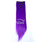 AboutHair Purple Highlight Clip In Hair Extensions - 20