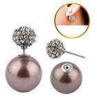 Target Zirconite Women's Zirconite Pearl/Crystal Peekaboo Earring - Brown