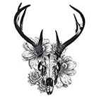 WildLifeDream Deer skull and flowers - Temporary tattoos