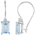 Allura 2-3/8 CT. T.W. Blue Topaz and Diamond Accent Fashion Earrings in Sterling Silver