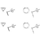 Target Sterling Silver Open Triangle and Open Circle Ear Set - Silver