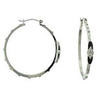 Target Click Top Epoxy Hoop Earrings with Stones - Silver/Black/Crystal