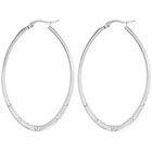 Target West Coast Jewelry ELYA Stainless Steel Oval Cubic Zirconia Hoop Earrings