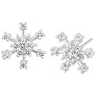 Target Cubic Zirconia Snowflake Stud Earrings with Gift Box in Sterling Silver - Silver/Clear