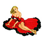 Taboo Tattoo Christmas Pin Up Girl Temporary Tattoo, various sizes available