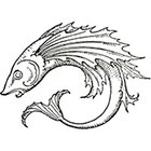 Taboo Tattoo 2 Vintage Flying Fish Temporary Tattoo, various sizes available