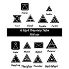 Taboo Tattoo 4 Glyph Actions Temporary Tattoo, various sizes and styles available Geometric Small Wrist Finger Ankle