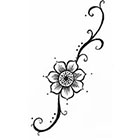 A Shine To It Temporary Tattoo Henna Floral Style Long Hand Drawn Illustration