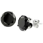 Target Sterling Silver Black Cubic Zirconia Round Earrings - Black