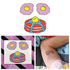 Tattify Colorful Cartoon Pancake Face Eggs Breakfast Butter Syrup Body Art Temporary Tattoo (Set of 2)