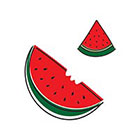 TattooWhatever Watermelon Temporary Tattoo - Red, Green, Set of 2