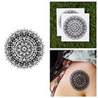 Tattify Intricate Mandala Geometric Symmetrical Henna Detailed Traditional Temporary Tattoo (Set of 2)