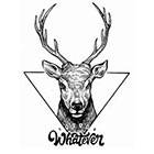 TattooWhatever Geometric Deer Tattoo - Available in 2 sizes, black and white, large size