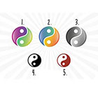 Taboo Tattoo 2 Yin Yang Colorful Symbol Temporary Tattoo, various sizes available wrist finger ankles yoga angel namaste reiki