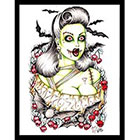 Deviant Diva Temporary Tattoo - Zombie Girl Halloween, Dress Up, Vintage, Polkadots, Pin Up, Rockabilly, bloody, guts, gory, gross, mature.