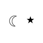 Taboo Tattoo Mini moon and Star 20 Temporary Tattoos, Half inch Size Great for Fingers and Wrists, costumes Halloween Cosplay