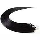 AboutHair Black 100% Remy Human Hair Micro Loop Extensions Set - Black Hair Extensions