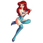 Deviant Diva Temporary Tattoo - Disney Pin Up Girls Mature, lingerie, sexy, knee highs,sheer, nightie thigh highs boots Snow White, Ariel, Little Mermaid