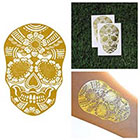 Tattify Gold Floral Skull Temporary Tattoo - All Seeing Flower (Set of 2)