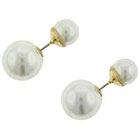 Target Stud Front to Back Earrings - Gold/Ivory