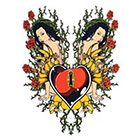 MyBodiArt Large Temporary Tattoo, Temporary Tattoo Heart, Portrait, Rose, Vine, Key, Sexy Lady, Women, Woman, Rock and Roll, Punk, -