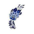 Tattoorary Delft Blue small flower