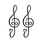 Tattoorary Infinte love for music temporary tattoo G Clef (2 pieces)
