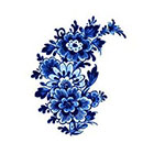 Tattoorary Large floral vintage Dutch 'Delfts Blauw' temporary tattoo