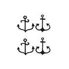Tattoorary Small anchor temporary tattoos. Anchor finger tattoo (4 pieces)