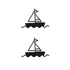 Tattoorary Two small boat temporary tattoos (2 pieces)