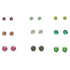 Target Multi Sized Stone Stud Earrings Set of 9 - Silver/Multicolor