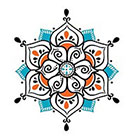 myTaT Henna Blue Mandala Tattoo, Blue Mandala Temporary Tattoo (set of 2)