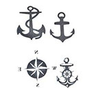 Muffa Small FAKE TEMPORARY TATTOOS with diamond, skull, star, anchor, sailor, mexican, old school, traditional