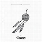 TattooWhatever Dream Catcher Temporary Tattoo - Large size, Black and White